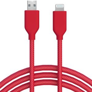 Red Nylon Lightning Cable - MFI Certified - 6 FT
