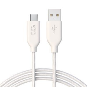 White Nylon Type C Cable - 6 FT