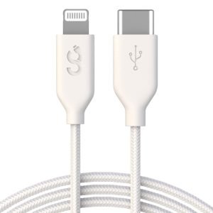 White Type C to Lightning Cable - MFI Certified - 6 FT